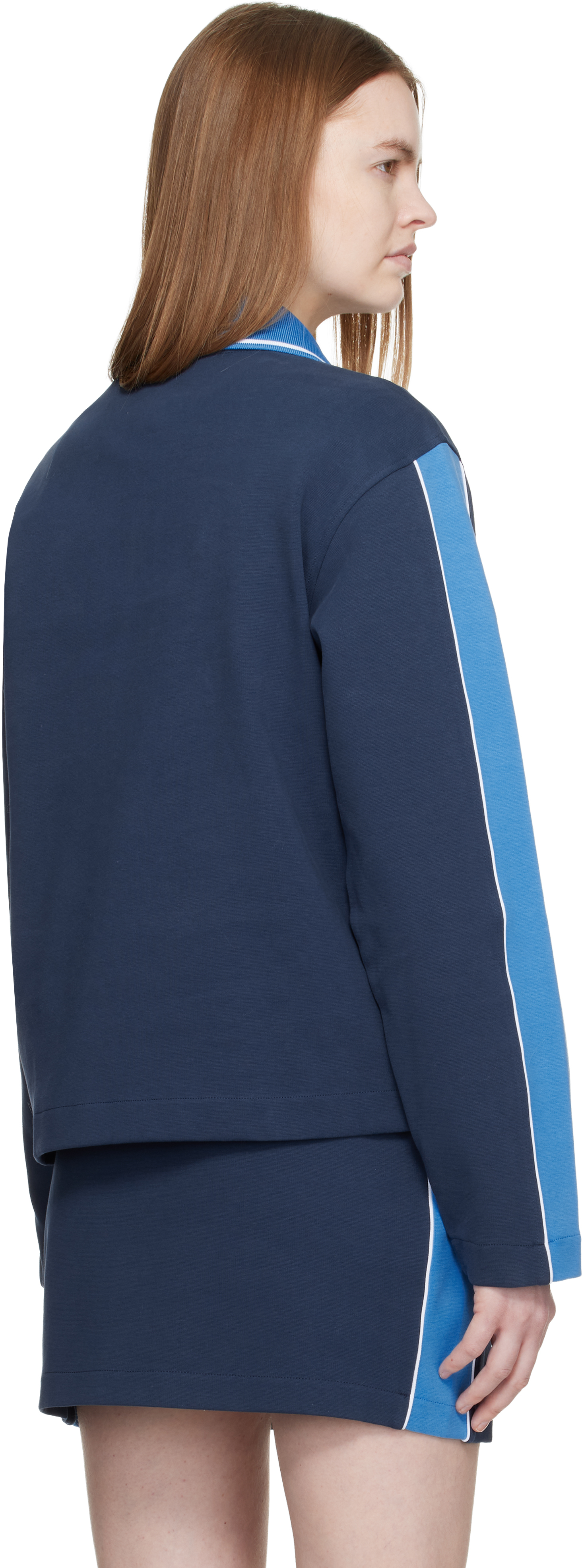 Navy Punto Polo Collared Sweatshirt