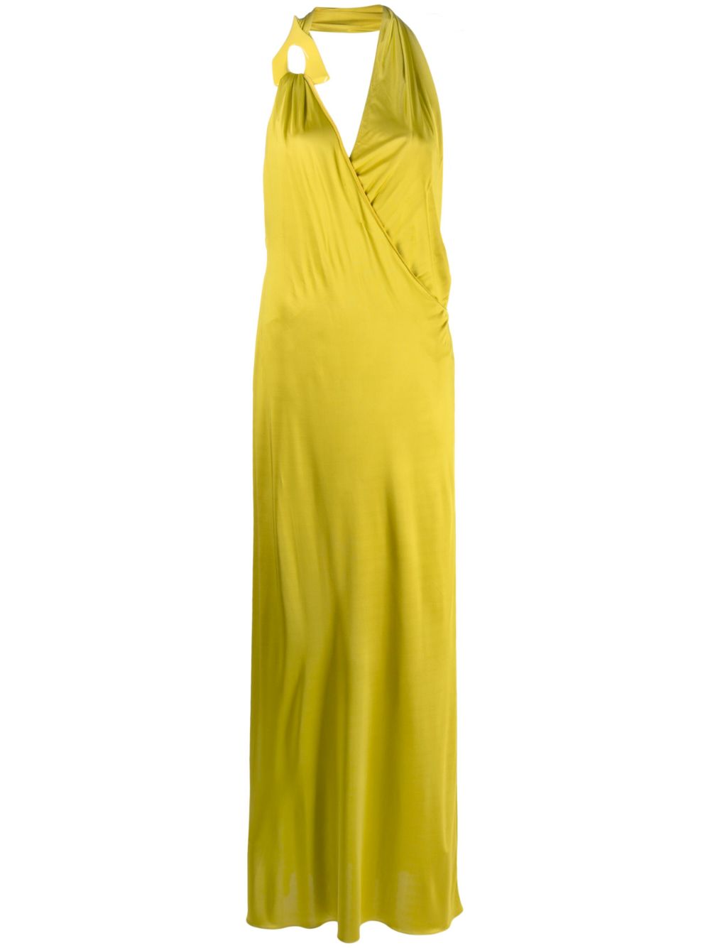 Draped halterneck maxi dress - Green
