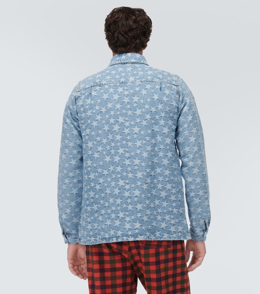 Jacquard denim overshirt