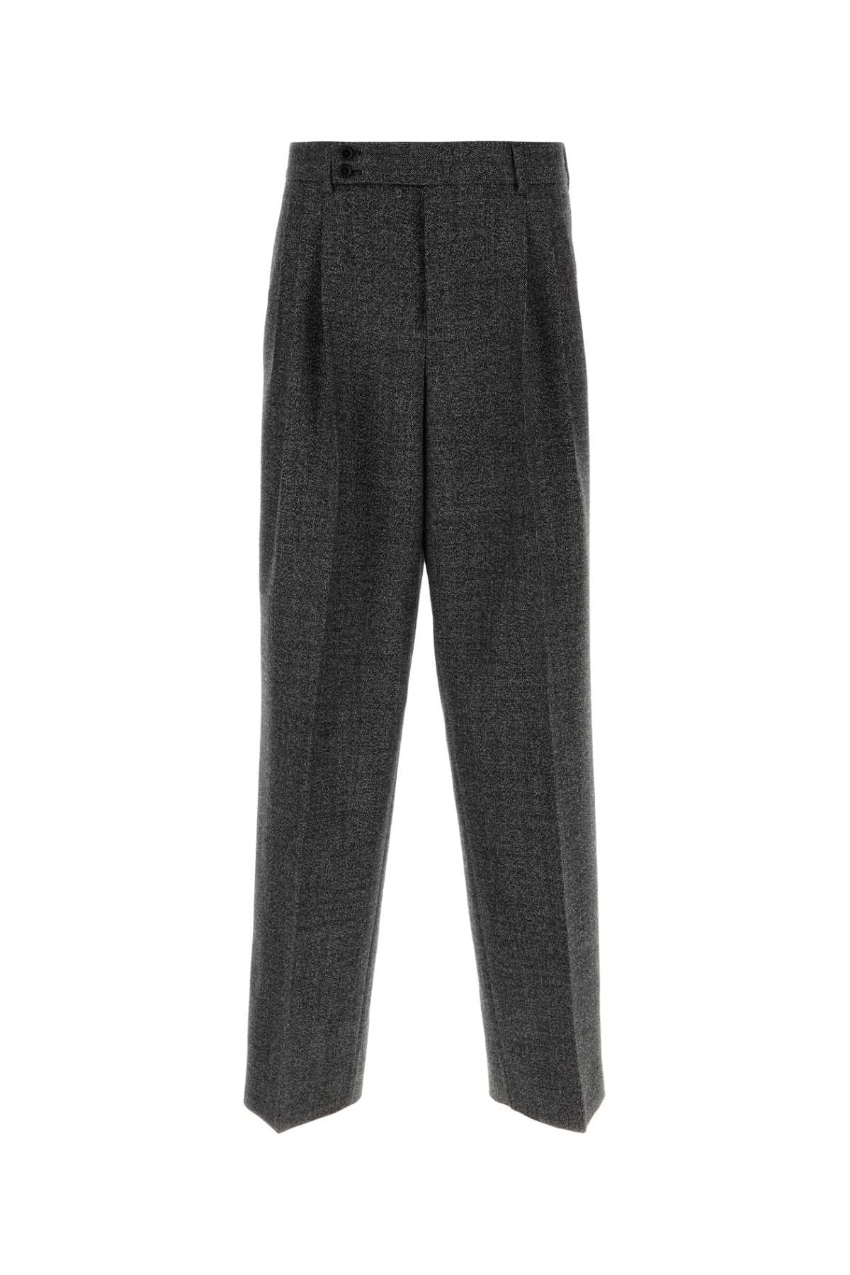 Two-Tone Wool Trousers — Gray