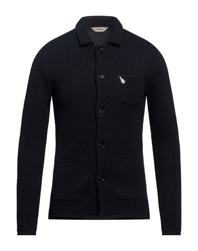 Man Cardigan Midnight blue Size 36 Acrylic, Virgin Wool