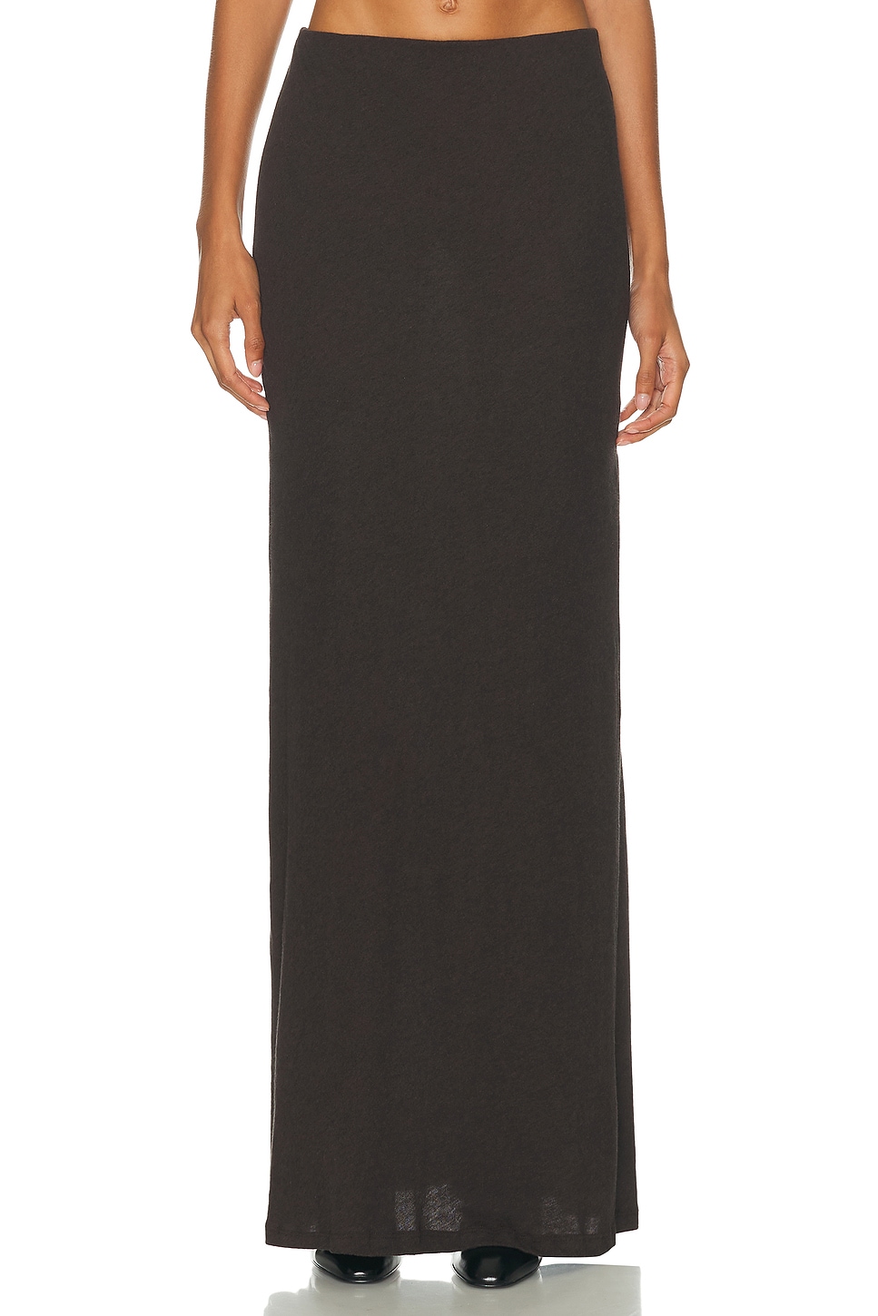 Enza Costa Cashmere Bias Skirt in Dark Brown - Chocolate. XS also in L, M