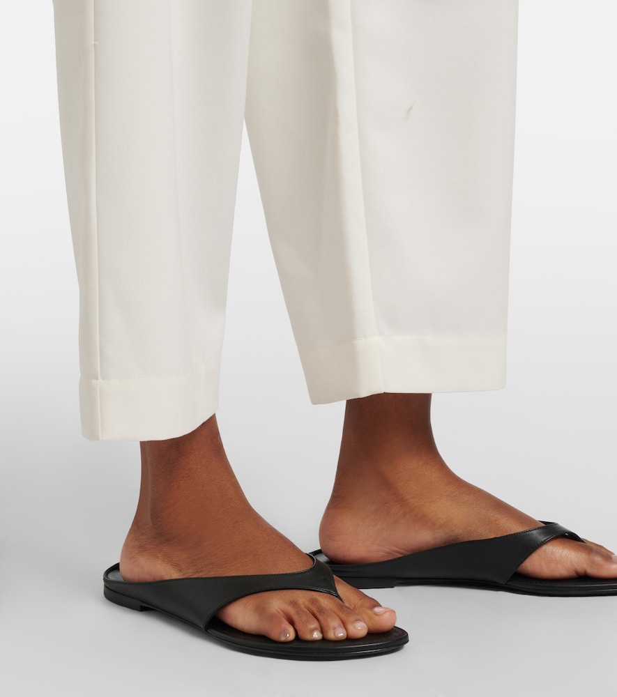 Róhe Wool-blend cropped wide-leg pants