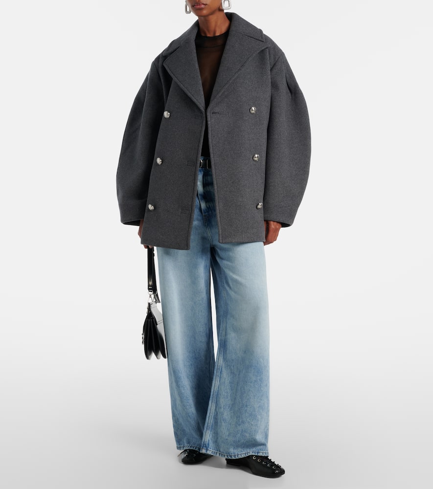 Oversized wool-blend peacoat