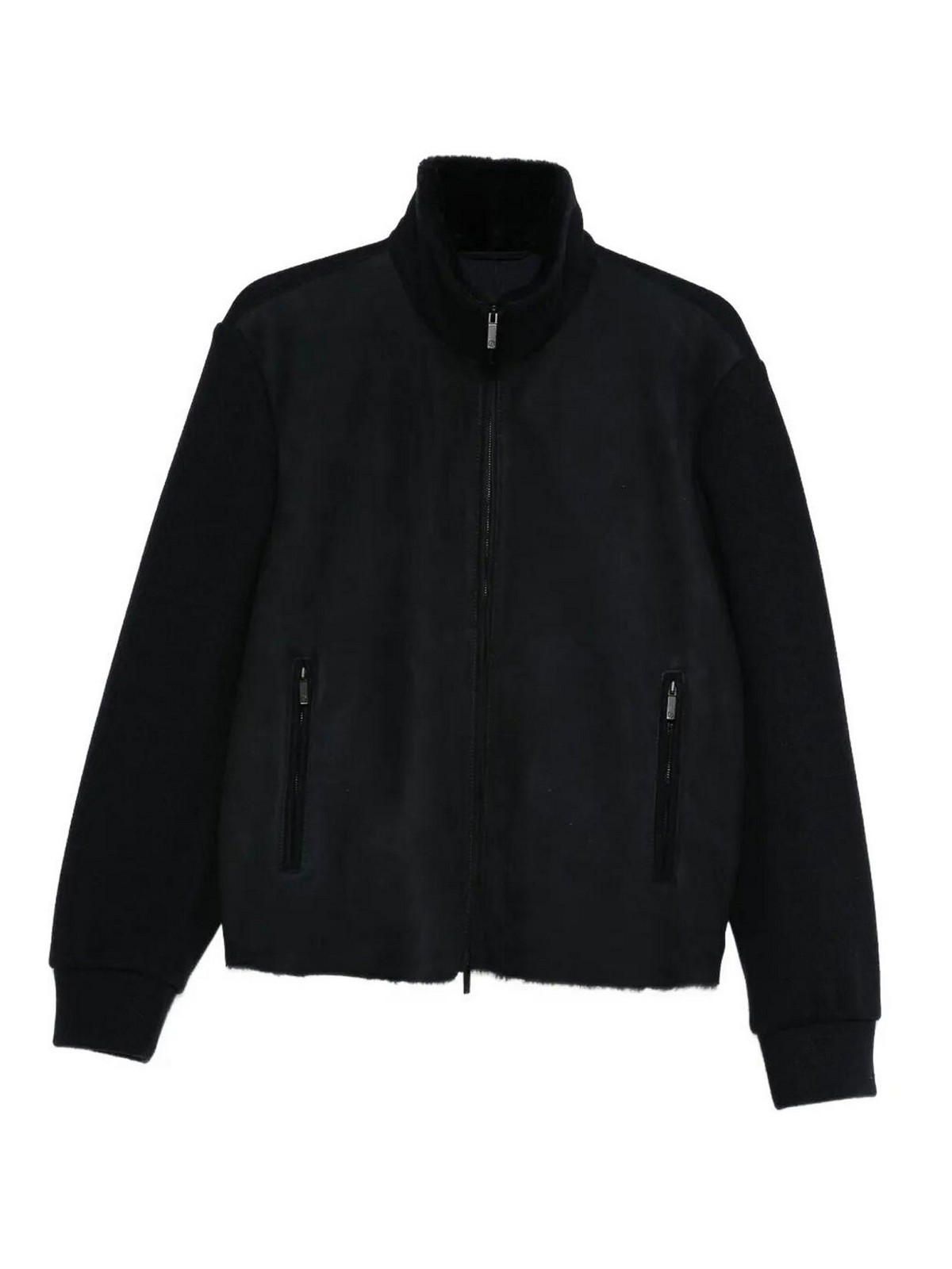 Giorgio Armani - high neck shearling blouson side pocket