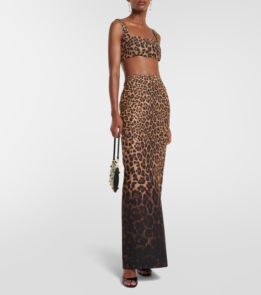 Crêpe Couture leopard-print crop top