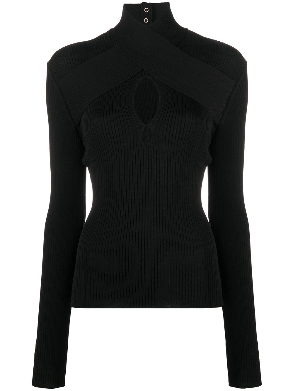 High neck knitted top - Black