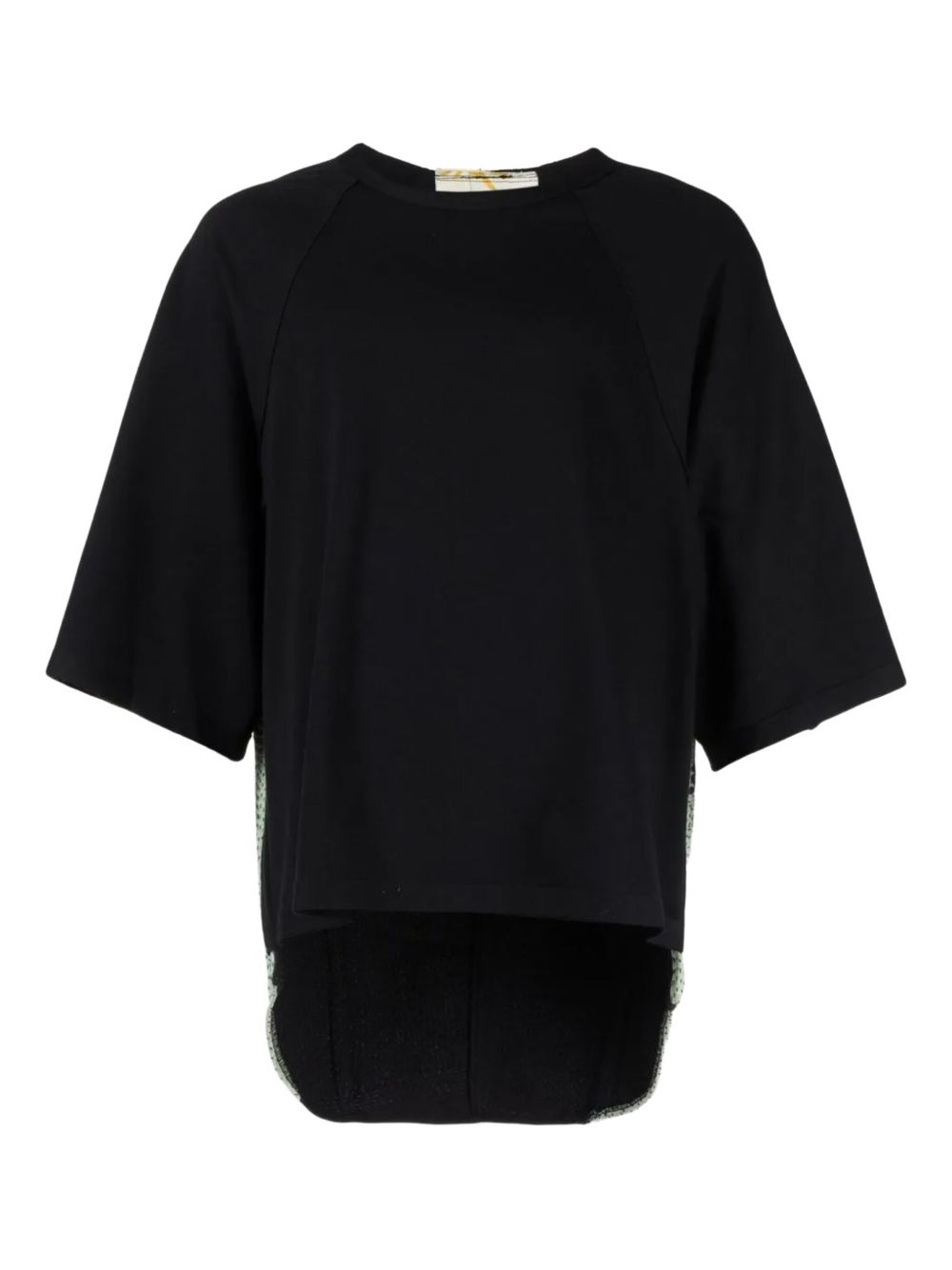 Raglan-sleeve black T-shirt