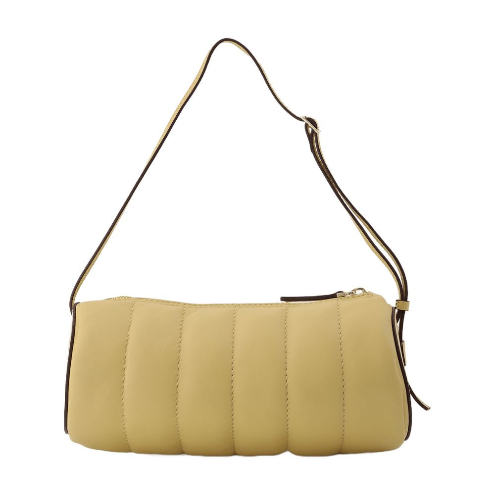 Borsa per cilindro imbottito in pelle crema