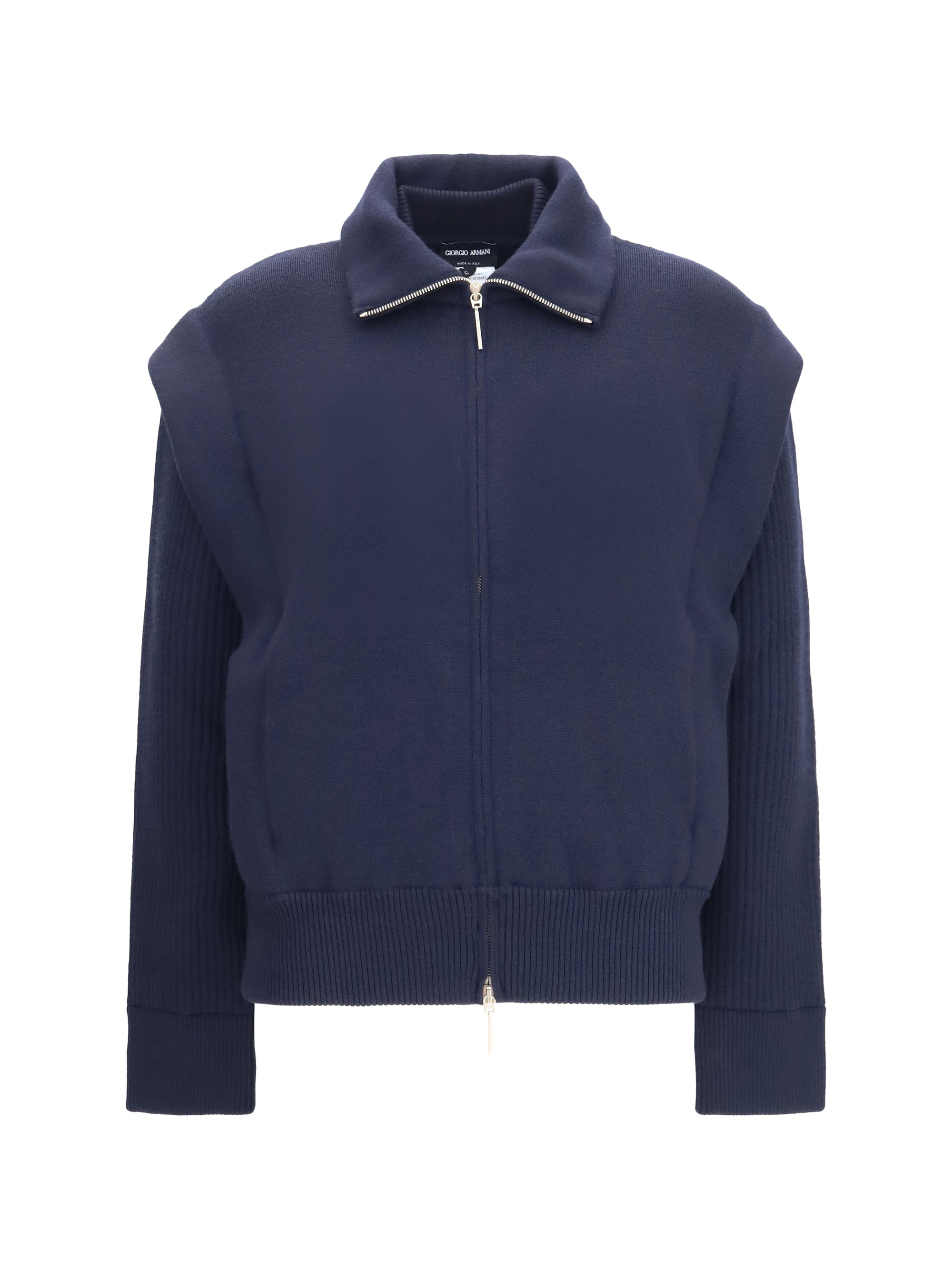 Padded Virgin Wool Jacket — Navy