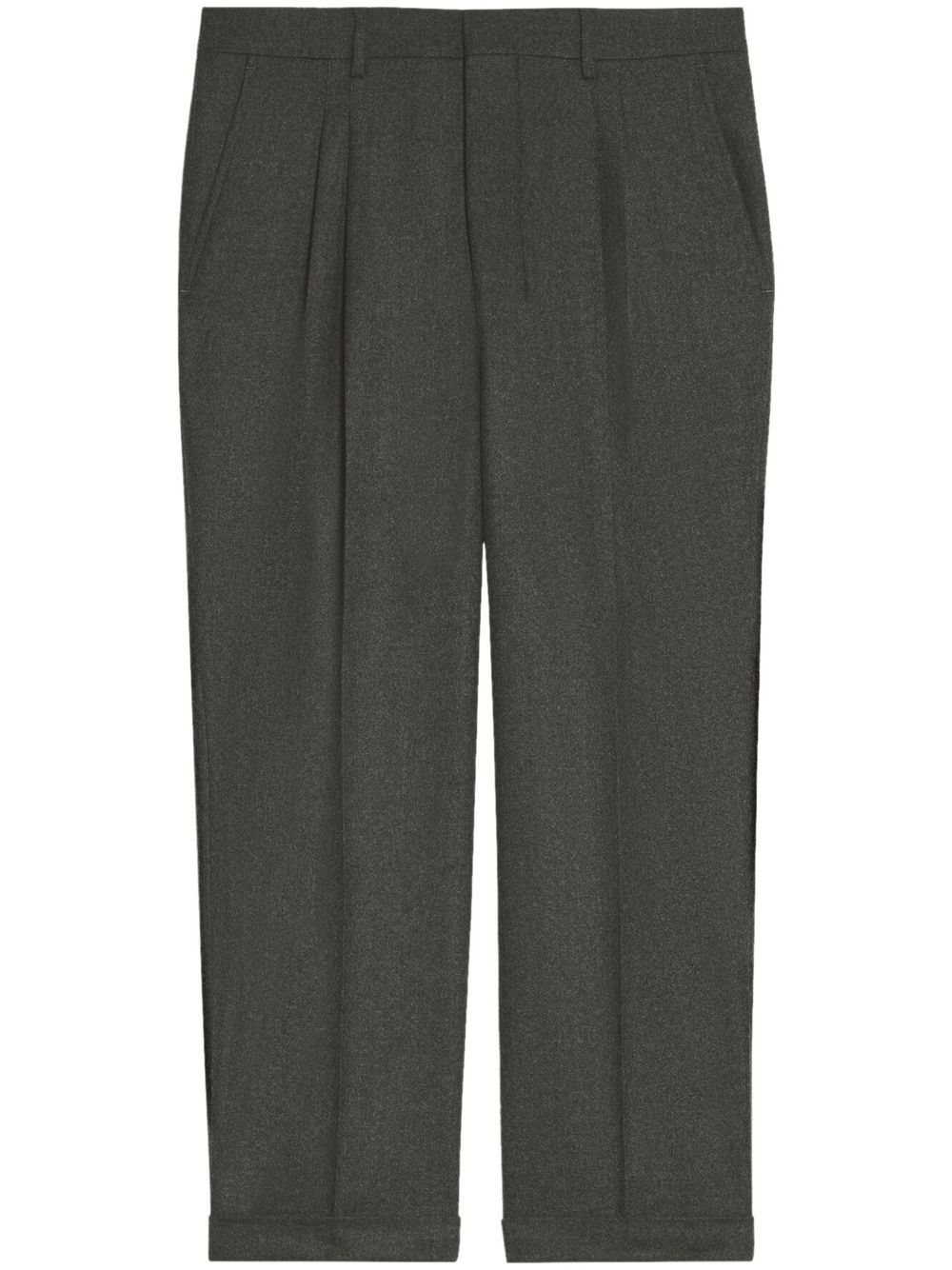 Pleated tapered trousers - Grey