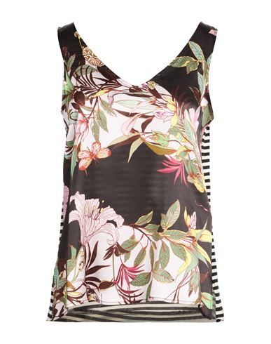 Woman Top Black Size 6 Silk, Elastane, Cotton