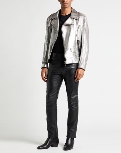 Man Jacket Silver Size 36 Lambskin