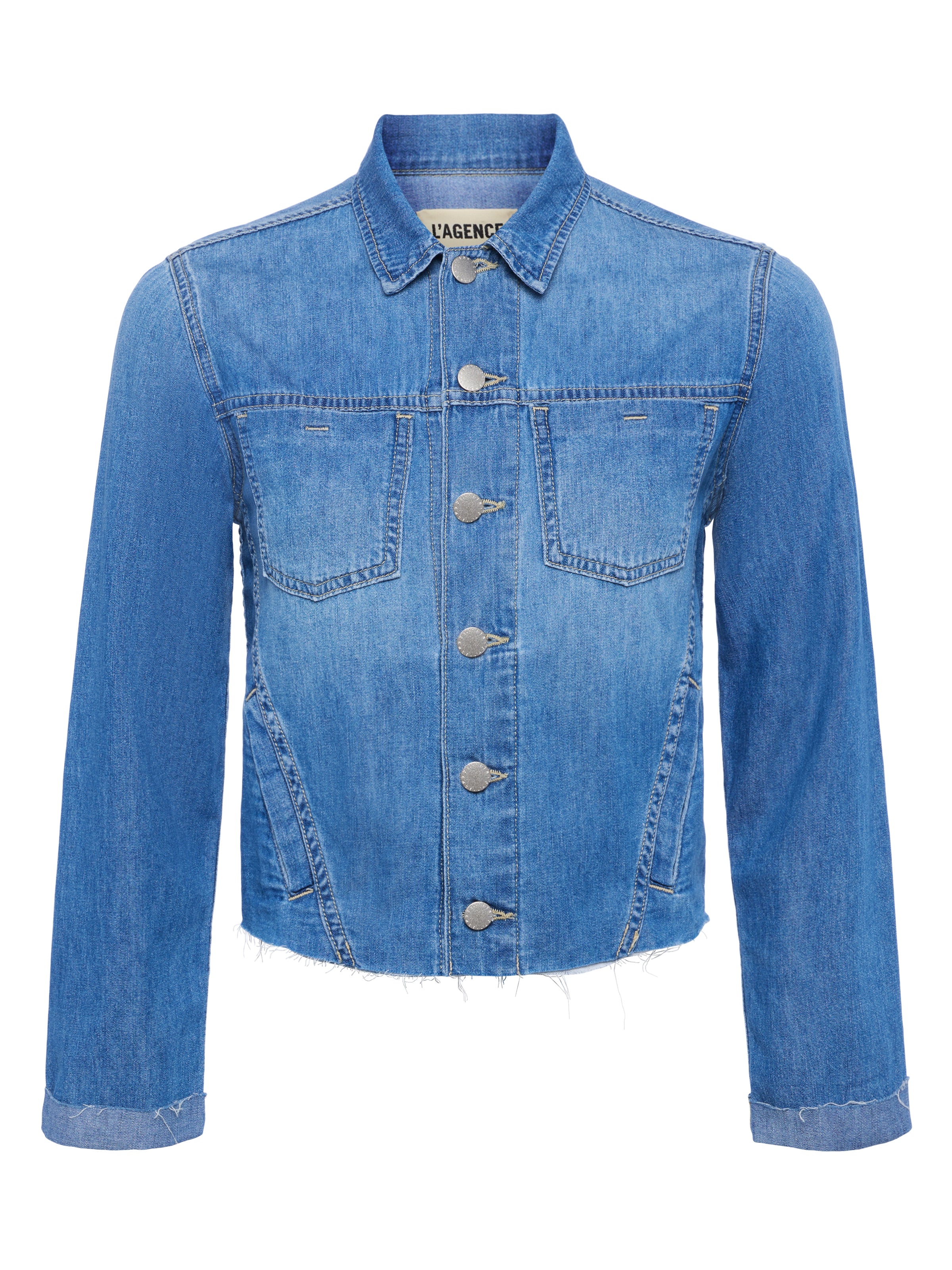 L'AGENCE Janelle Denim Jacket In Stokes