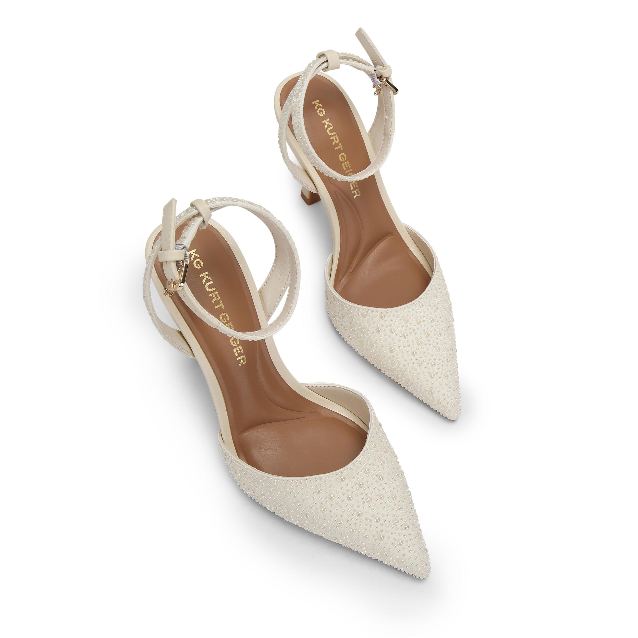 KG Kurt Geiger Womens Sugar Pearl Heels - Cream Fabric