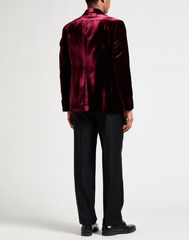 Man Blazer Burgundy Size 42 Cotton, Viscose