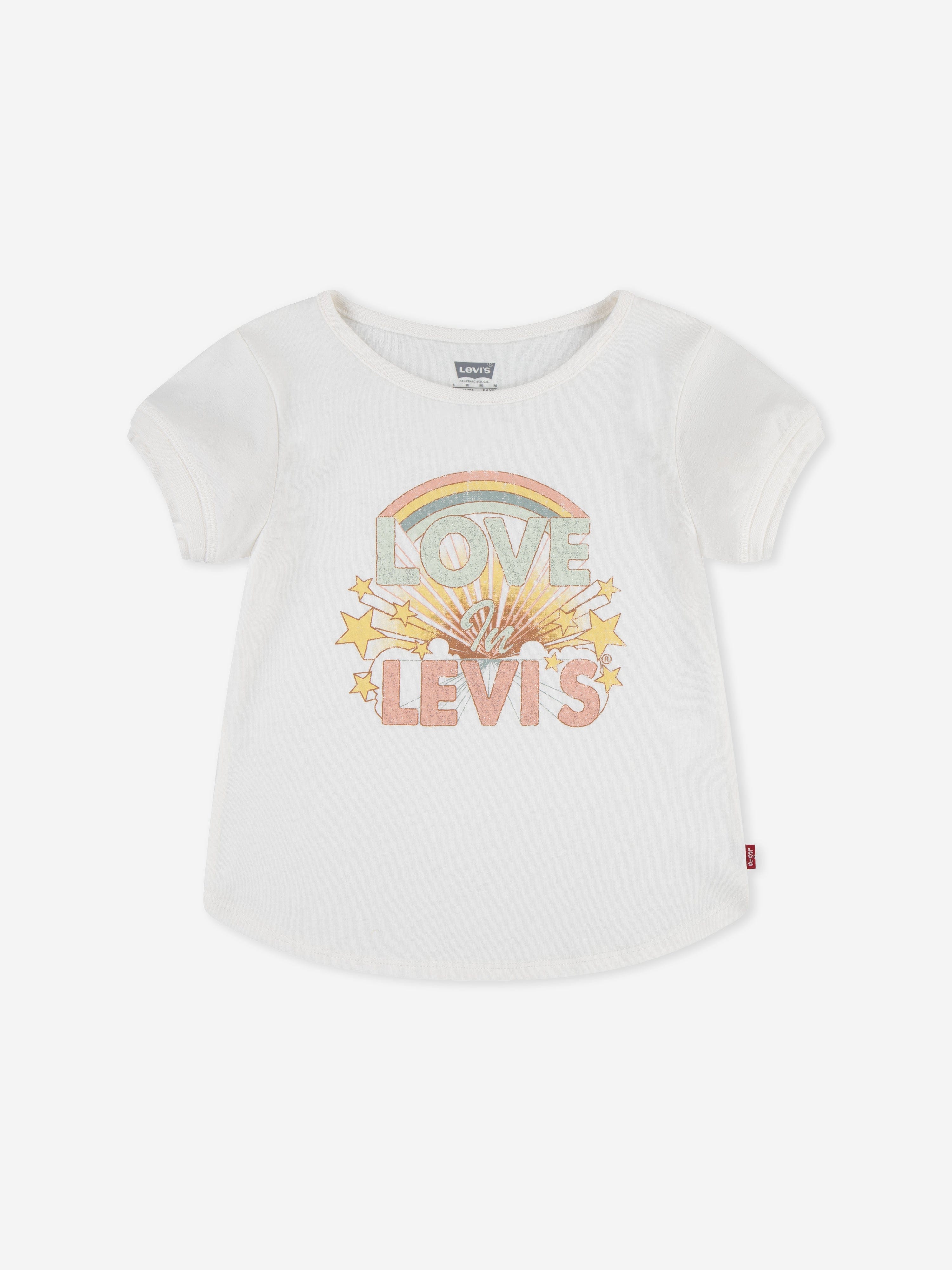 Levi's Kids Wear Girls Double Cuff T-Shirt in Beige 10 Yrs