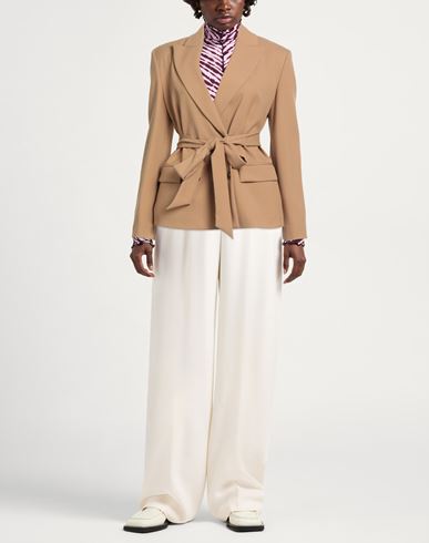 Woman Blazer Camel Size 2 Polyester, Wool, Viscose, Elastane