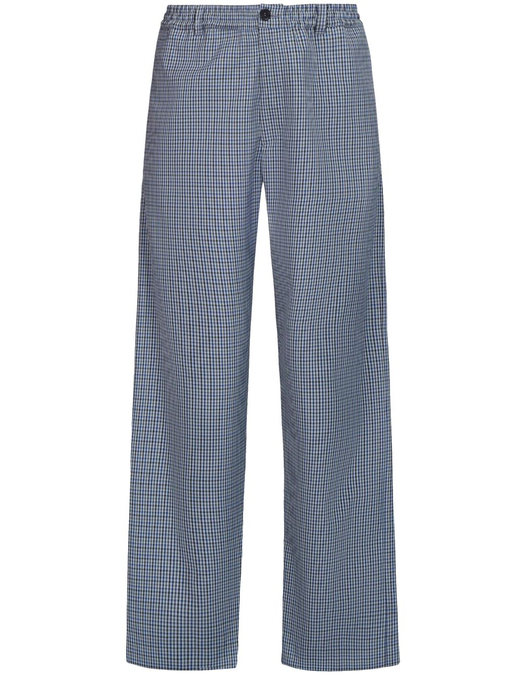 Plaid straight-leg trousers - Blue
