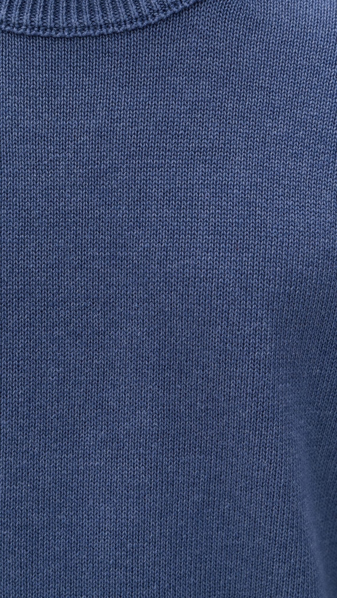 Gabriel Crew Neck Sweater In Cotton Linen Worn Denim