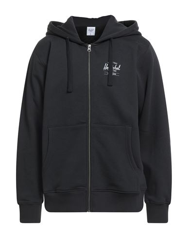 Man Sweatshirt Black Size M Cotton, Elastane