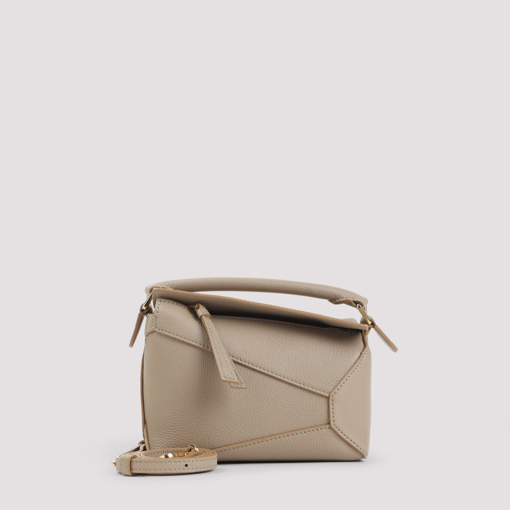 Beige Puzzle Edge Mini Crossbody Bag