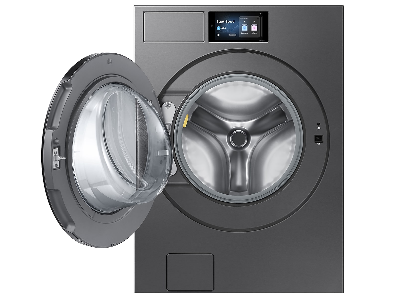 5.3 cu. ft. Bespoke AI Ultra Capacity Front Load Washer with AI Home and AI OptiWash+ in Dark Steel(WF90F53ADSA5)