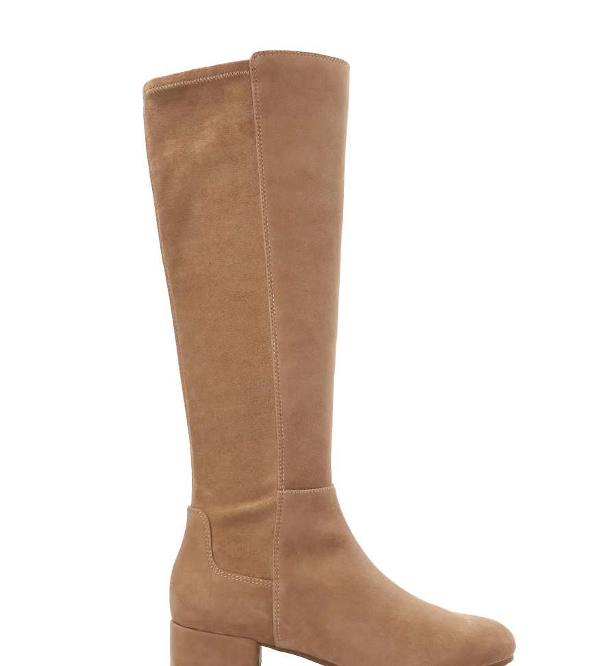 Wide fit wf tayla knee high boots in caramel-Neutral
