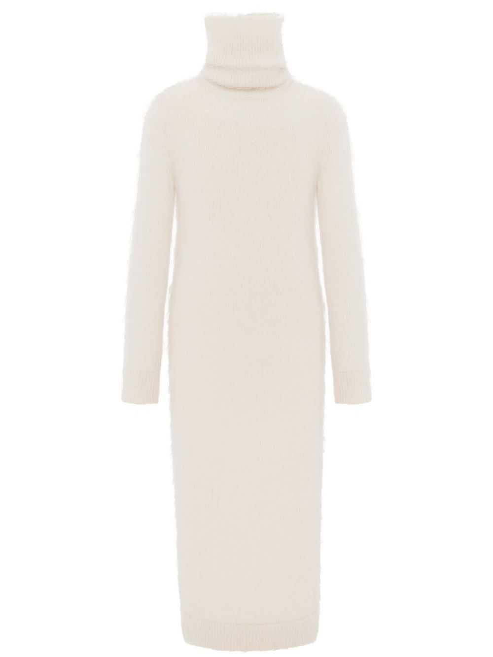 Roll-neck mohair long dress - Neutrals