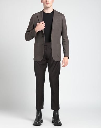 Luxe Fabrics Man Pants Dark brown Size 28 Polyester, Viscose, Wool, Elastane