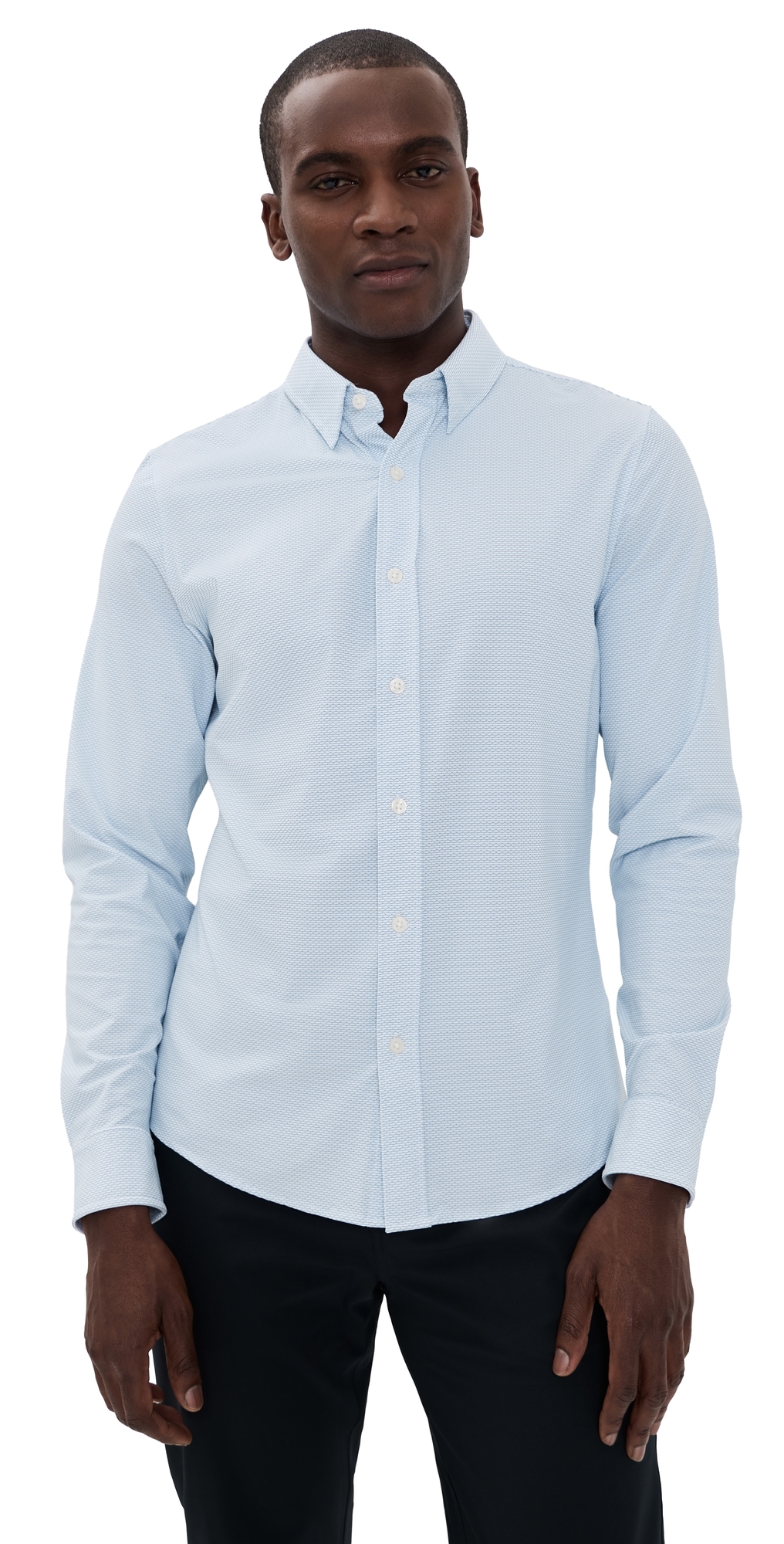 Commuter Shirt Slim Fit Light Blue Wave Geo