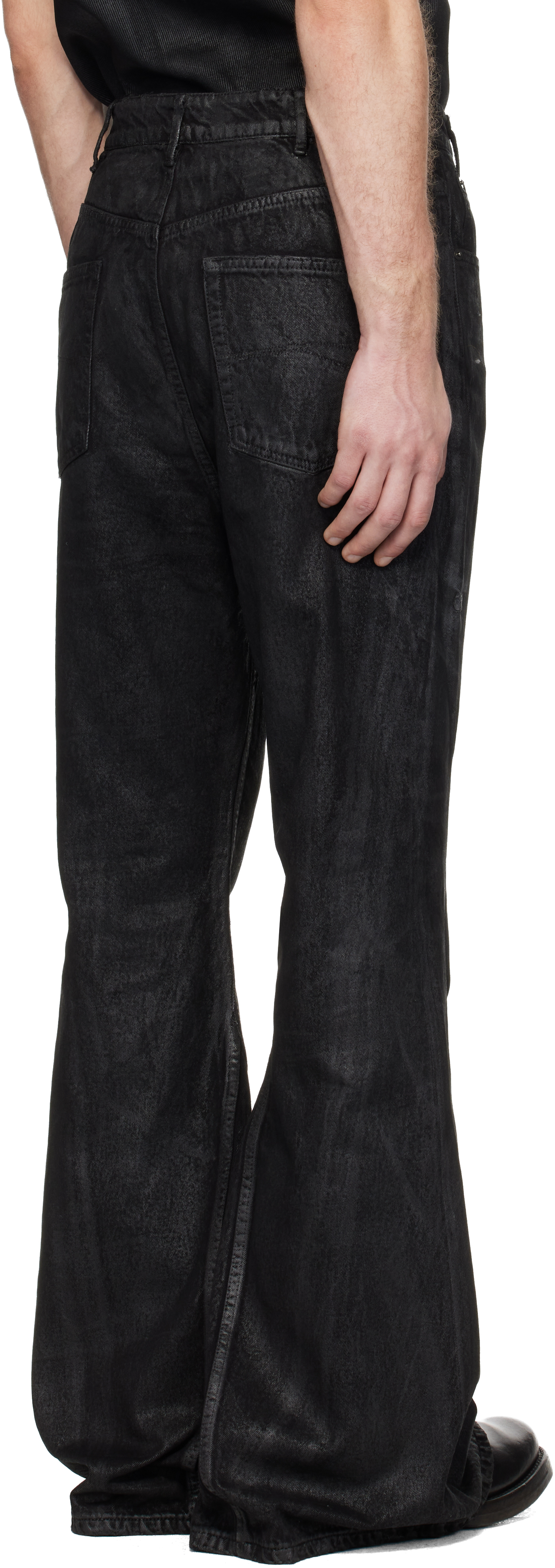 Black Waxed Varet Jeans