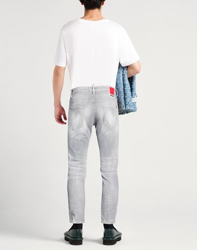 Man Jeans Grey Size 28 Cotton, Elastane