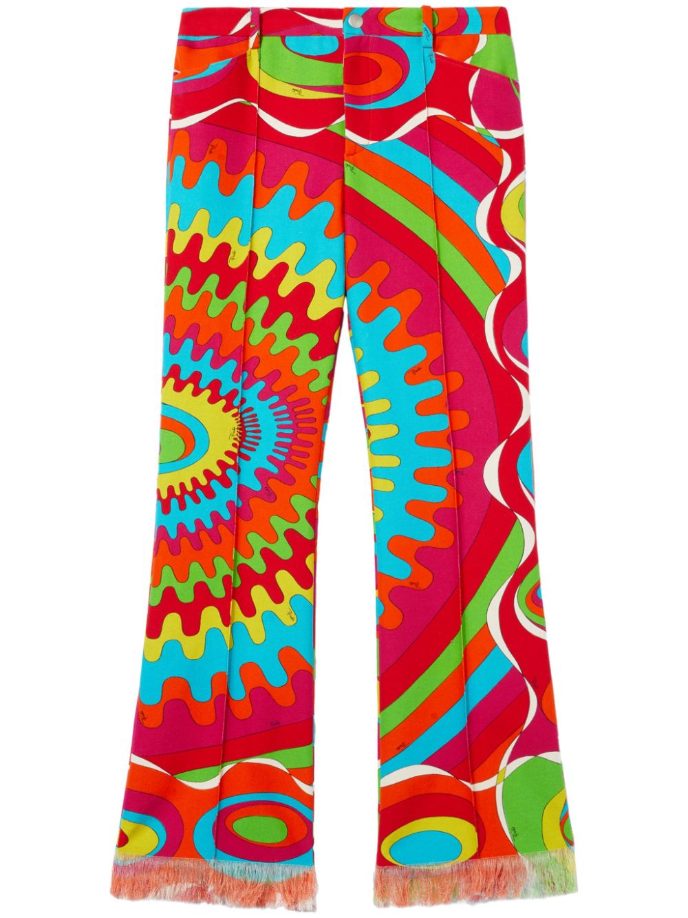 Bersaglio-Print cotton trousers - Red