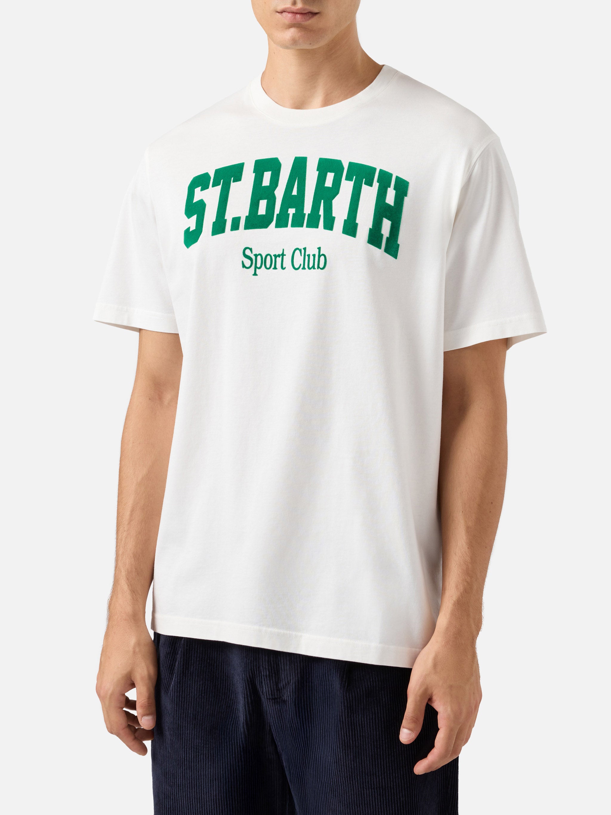 Winter Cotton T-Shirt Arnott With St. Barth Sport Club Print White - Men