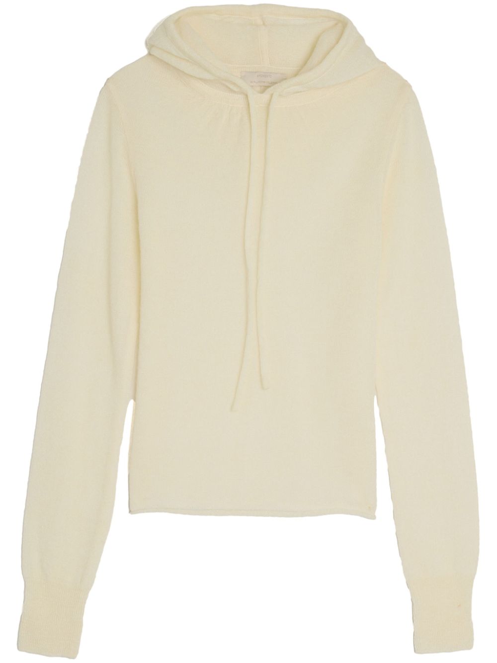 Sheer knitted hoodie - Neutrals