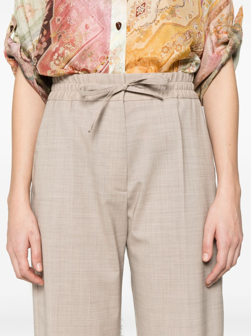 Beige Wool Pants