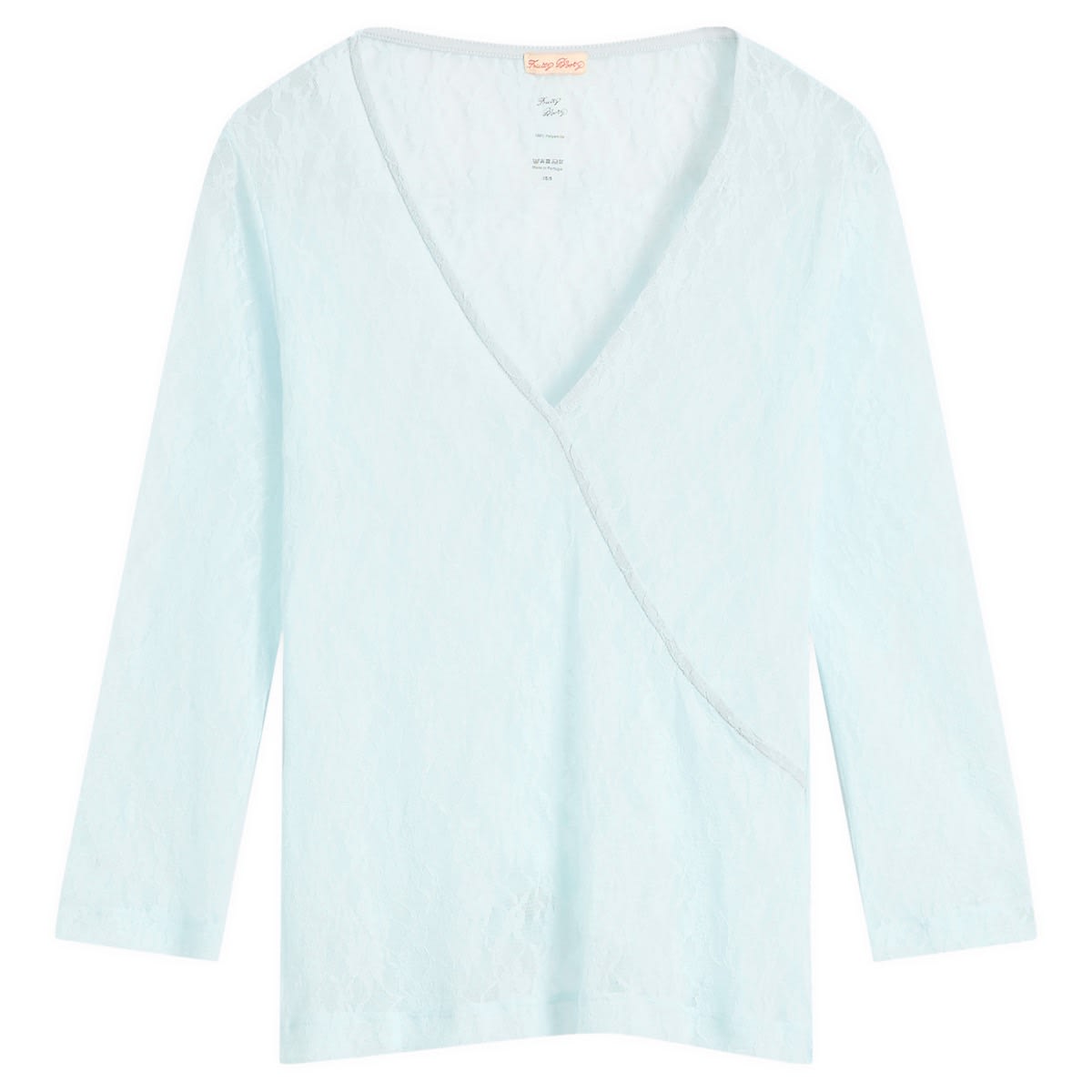 Women's Lace Wrap Top in Ice Blue