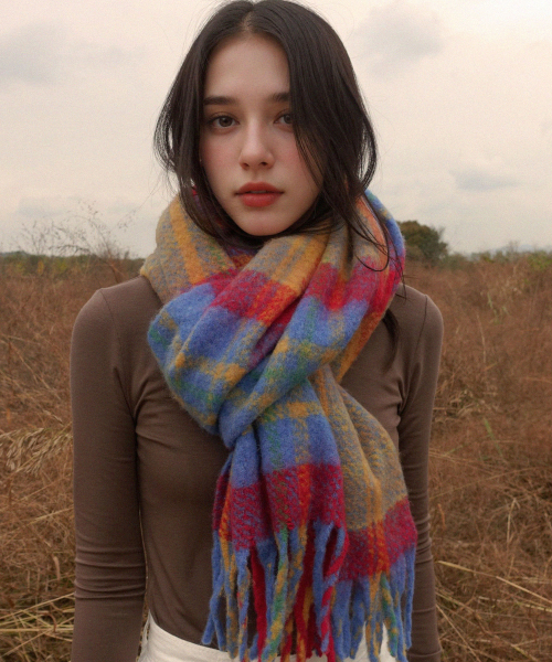 Cozy Check Wool Scarf