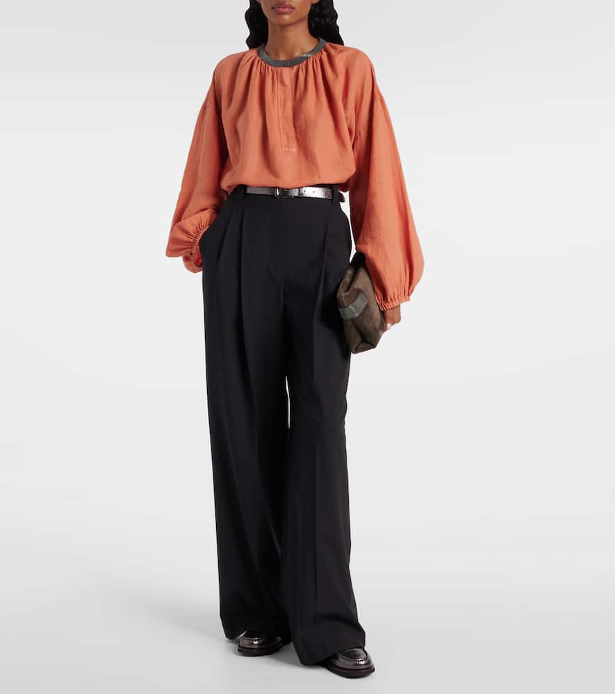 Monili linen and cotton top