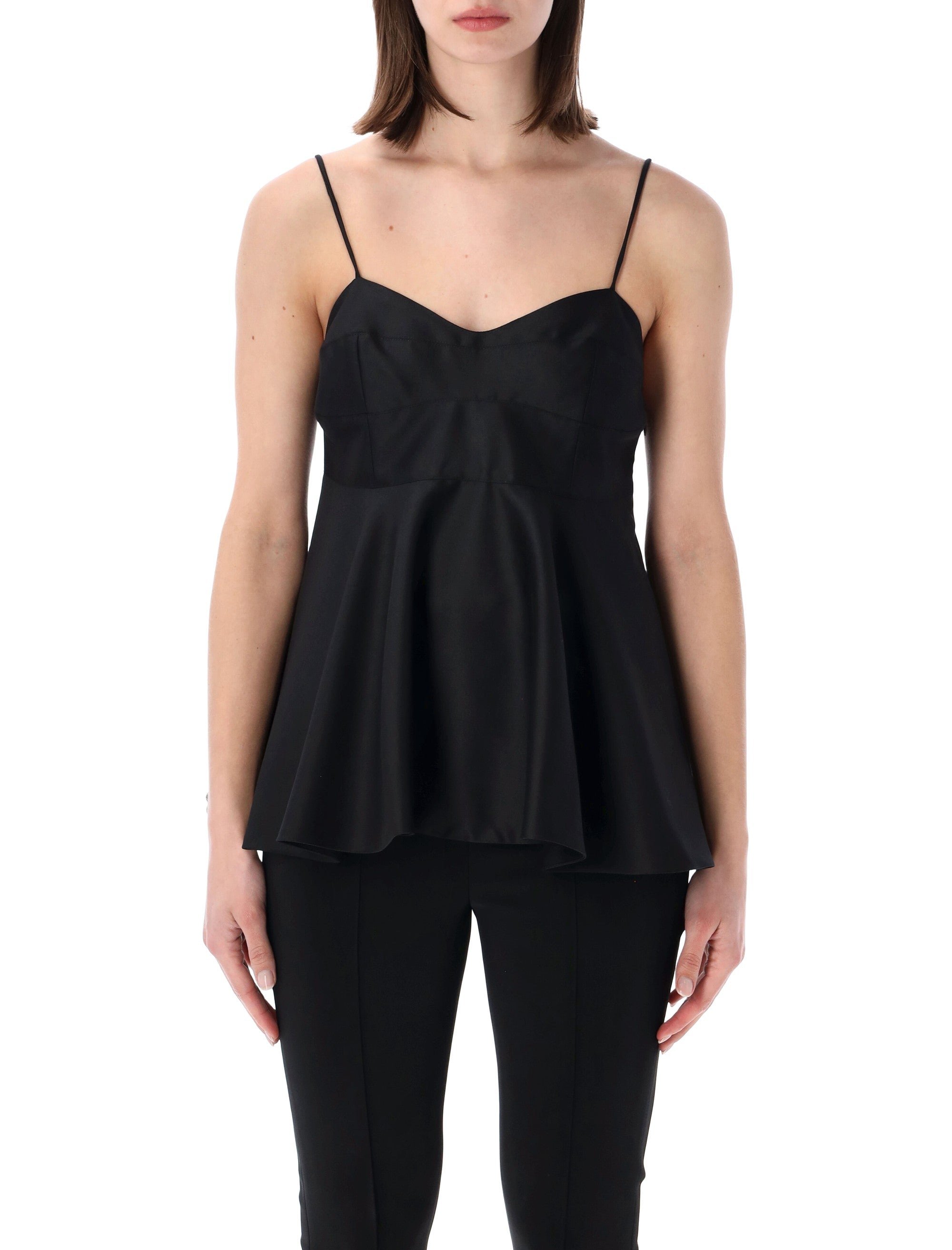Draped Silk Satin Shirt