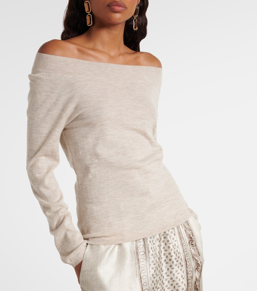 Faretra off-shoulder cashmere sweater