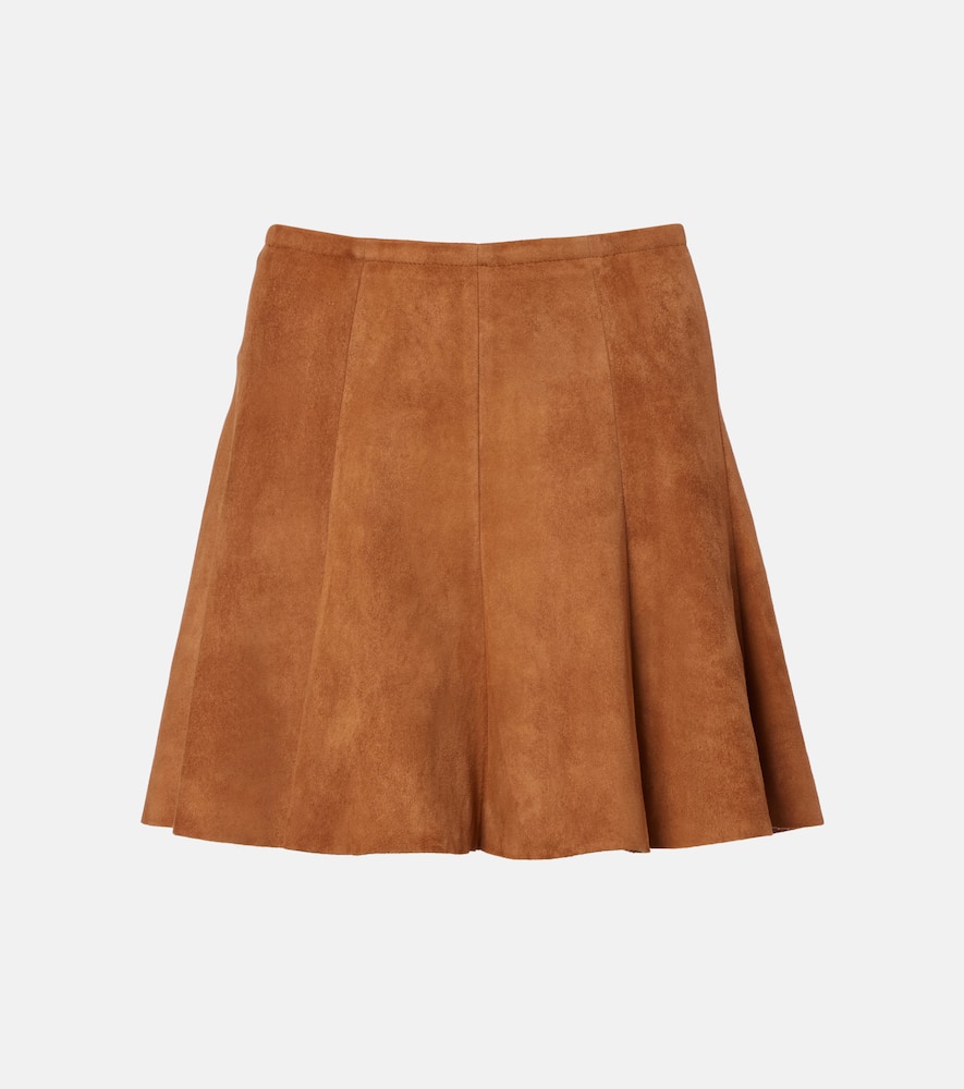 Mila pleated suede miniskirt