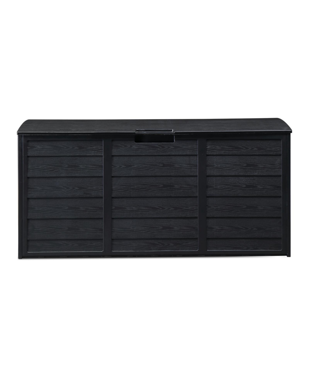 Black Outdoor Garden Plastic Storage Deck Box - Lockable Chest for Tools, Cushions, and Toys - Black