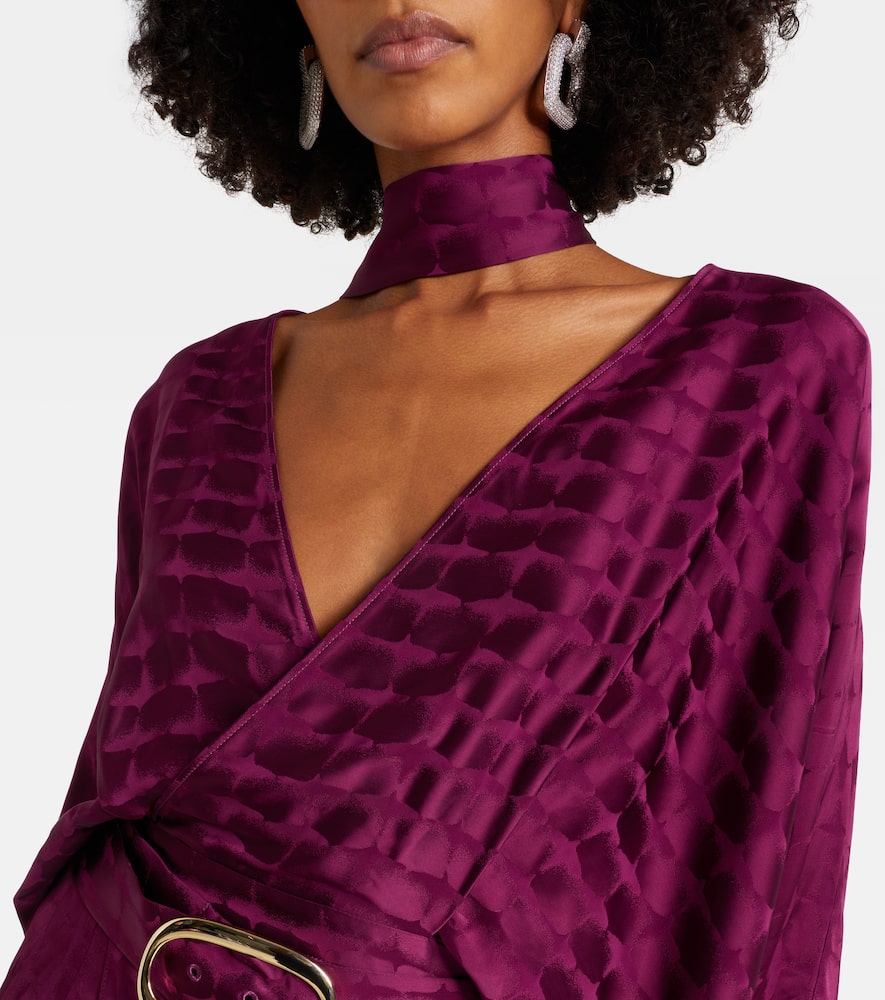 Dunaway belted crêpe cady wrap dress