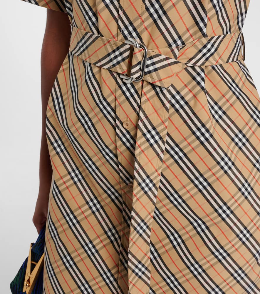 Check cotton shirt dress