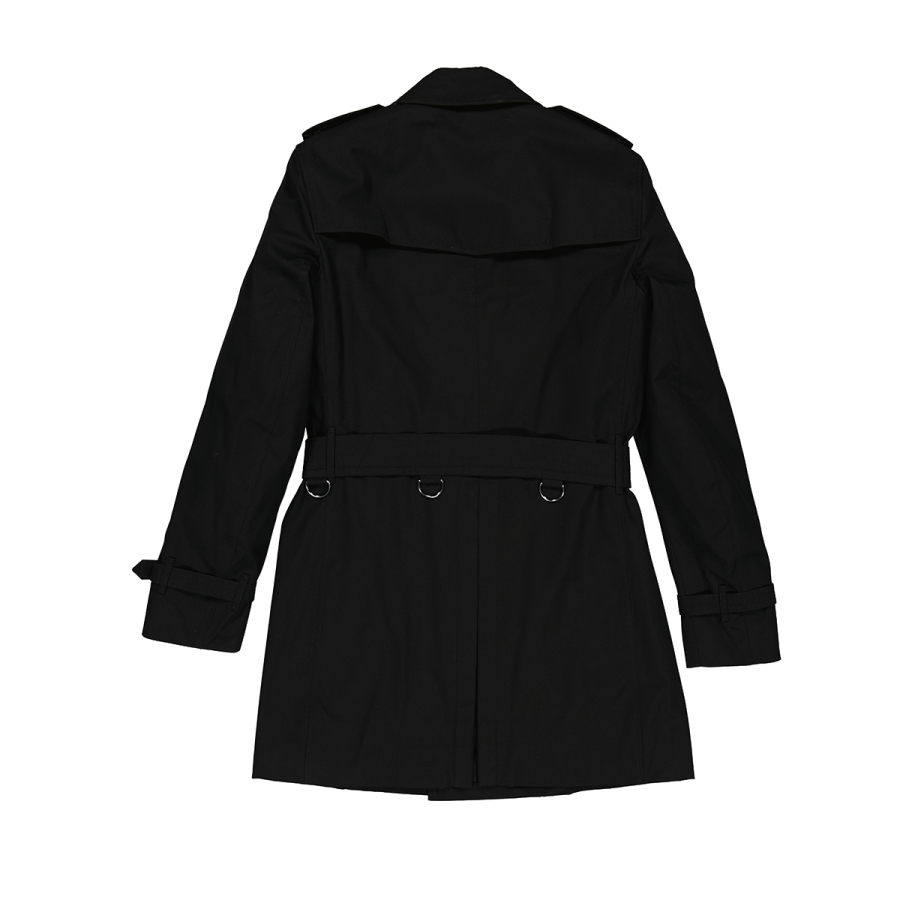 Mens Black Kensington Mid-length Trench Coat
