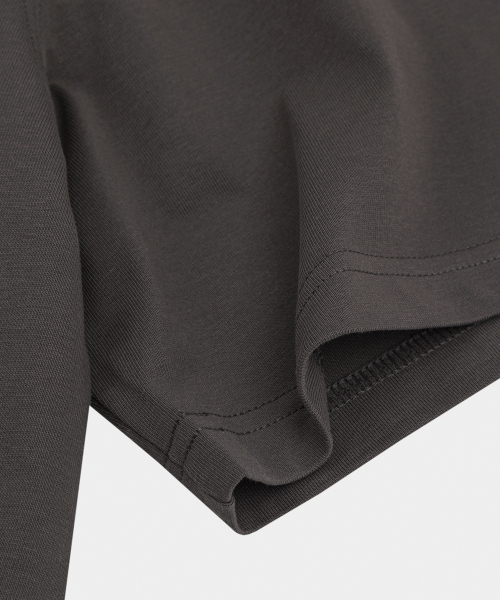 Letterboy Embroidery Short Sleeve T-Shirt Charcoal