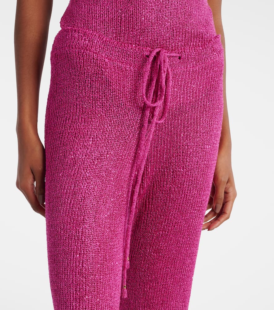 Liz knitted sequined flared pants
