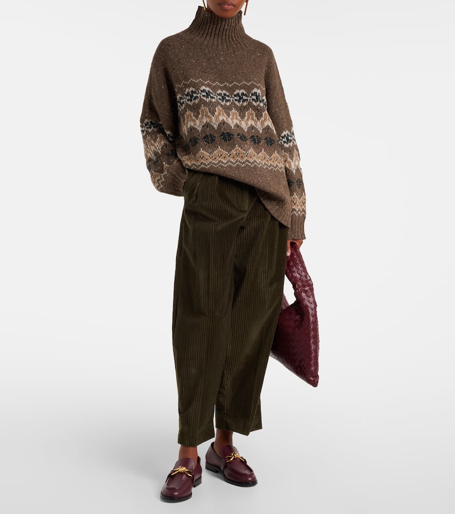 Dash cotton corduroy barrel-leg pants